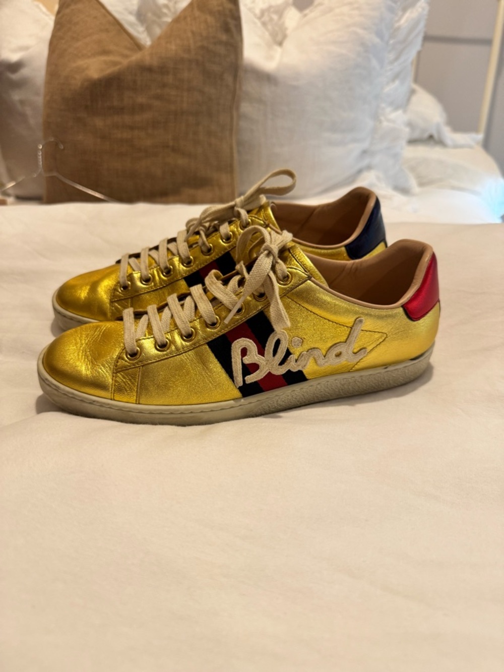 Gucci Beige Leather Insole Logo Detail